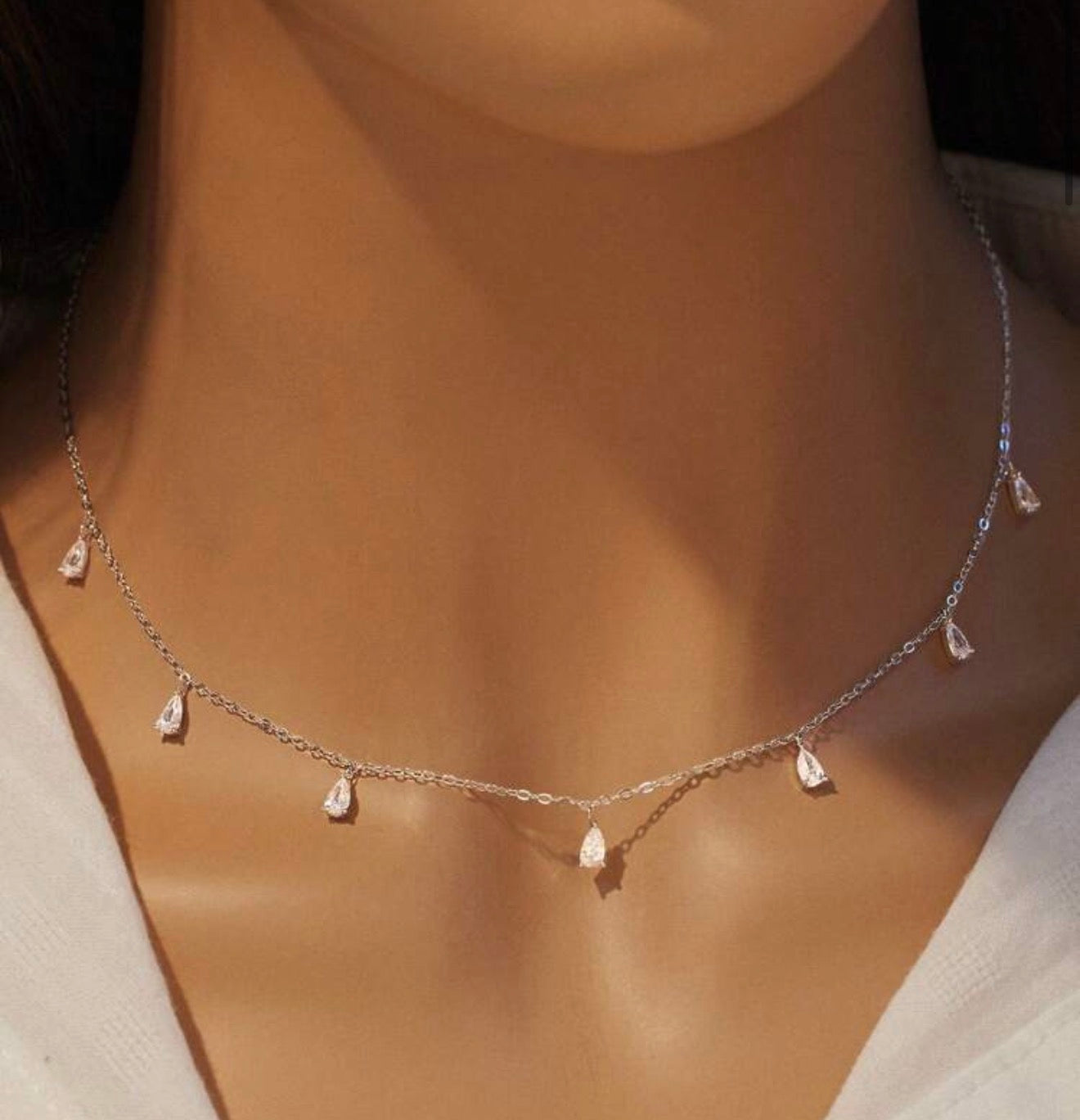 Sterling silver white choker