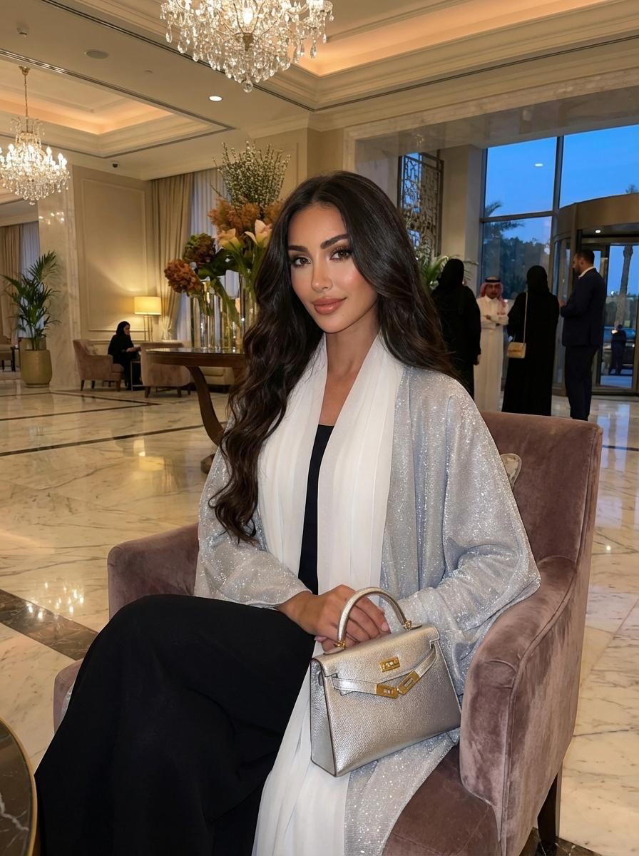 Sparkly white Abaya
