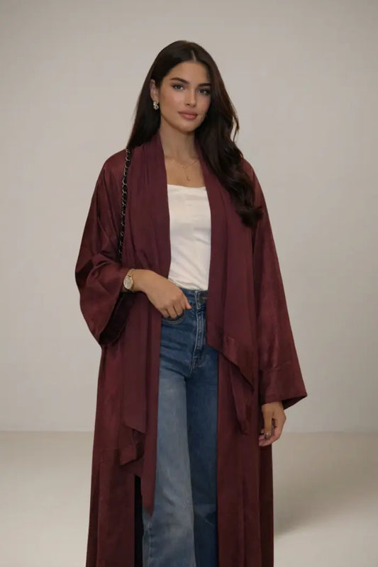 Crushed Satin Velvet Abaya