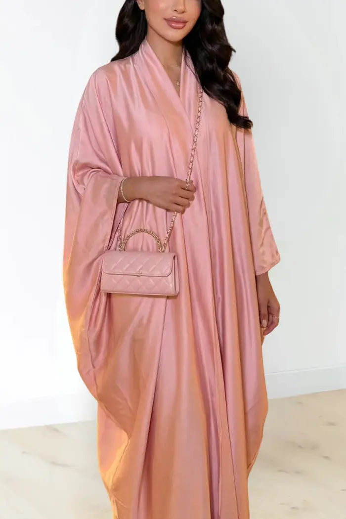 Pink Silk Abaya