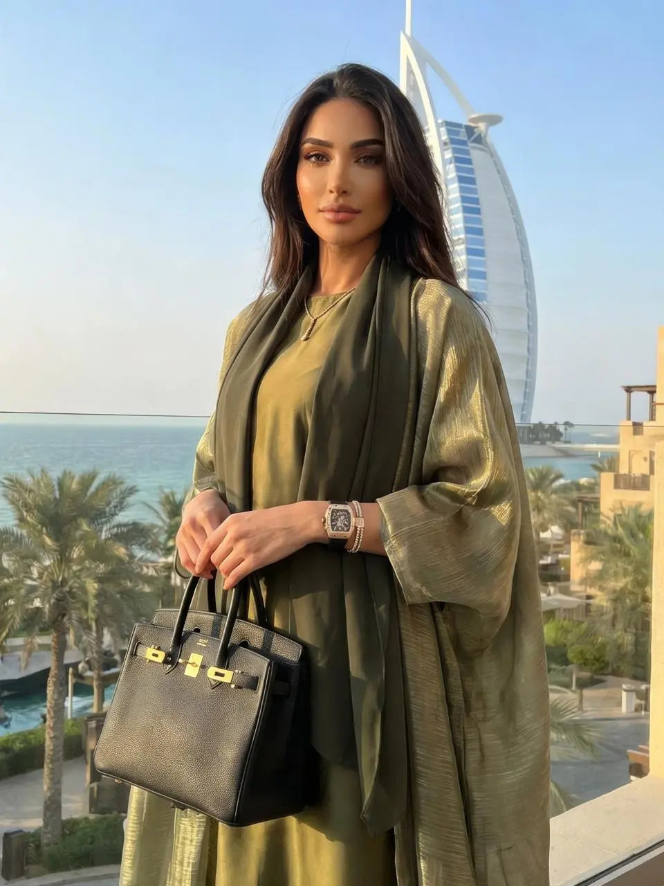 Midnight Olive Abaya