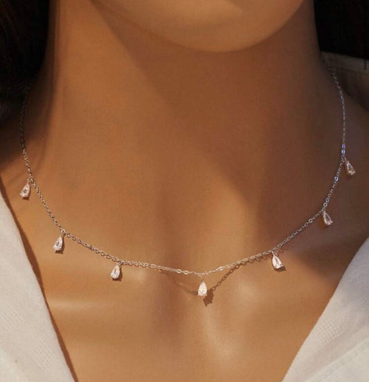 Sterling silver white choker