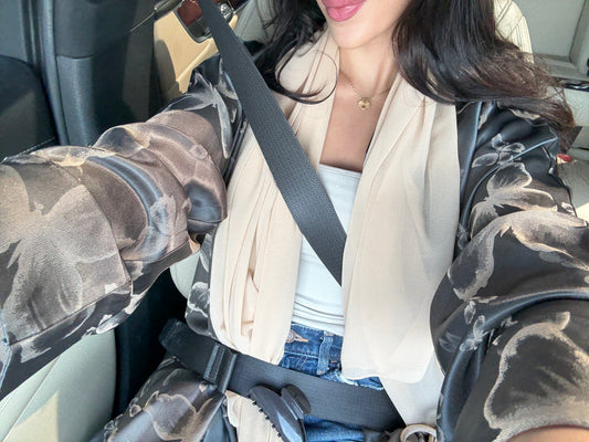 Butterfly silk Abaya