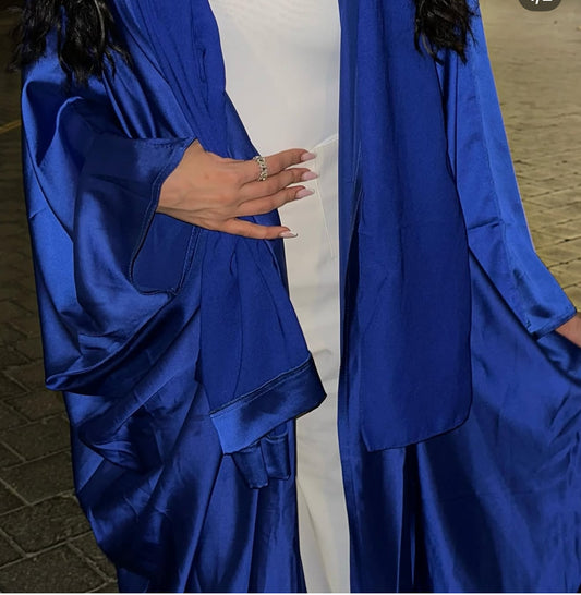 Blue Silky Abaya