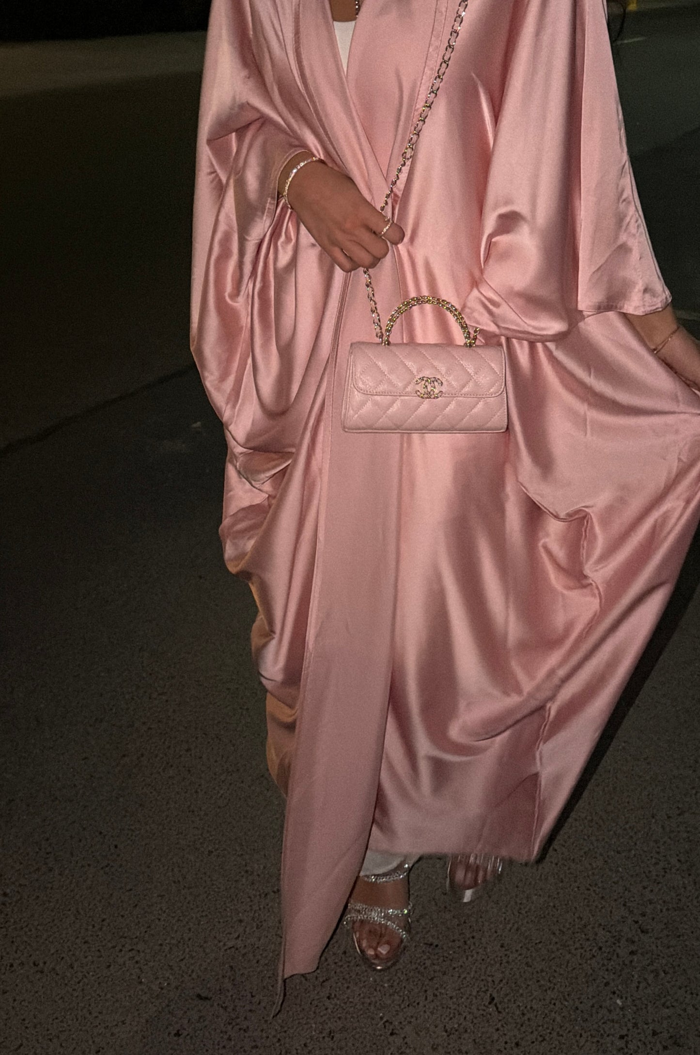 Pink Silk Abaya