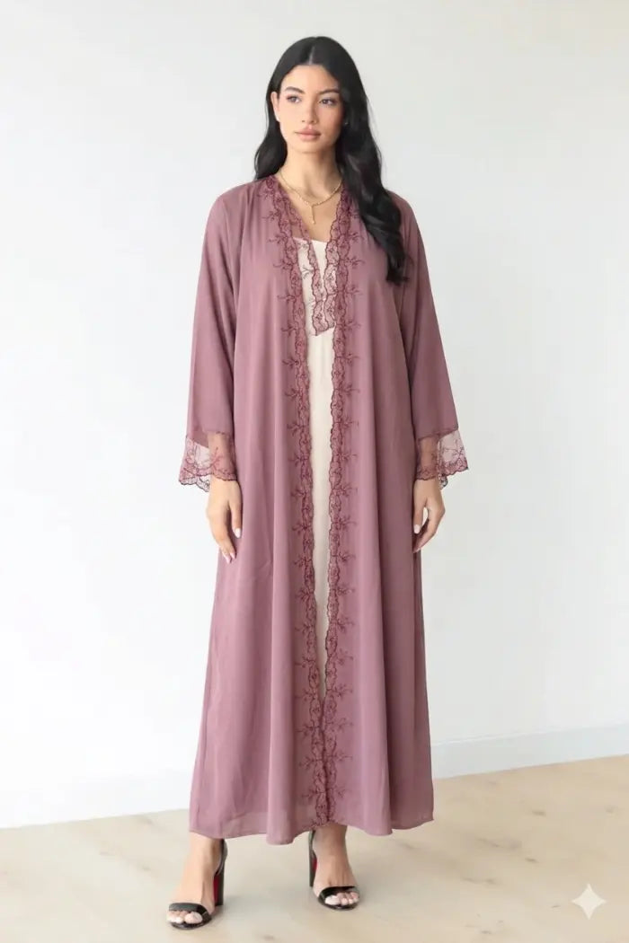 Pink Lace Abaya