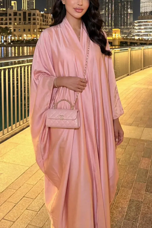 Pink Silk Abaya