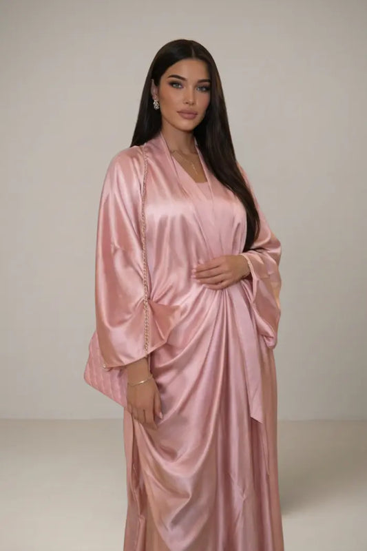 Pink Silk Abaya
