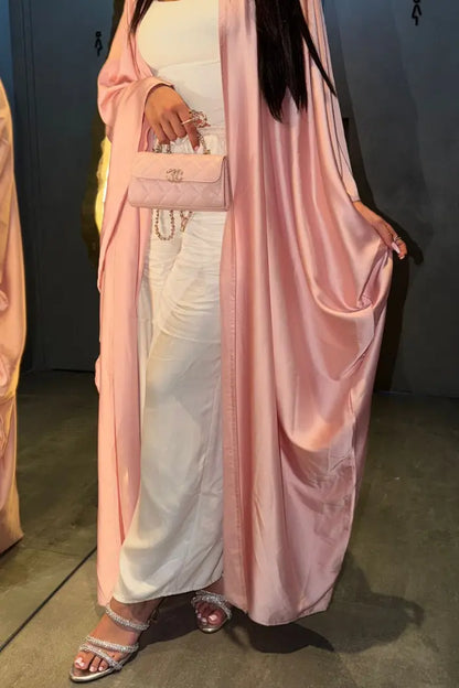 Pink Silk Abaya