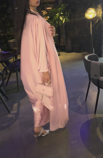 Pink Silk Abaya